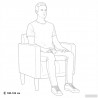 Sofa Fotel z Podłokietnikami Żółty 53 cm Aksamit