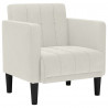 Sofa Fotel z Podłokietnikami Kremowy 53 cm Aksamit