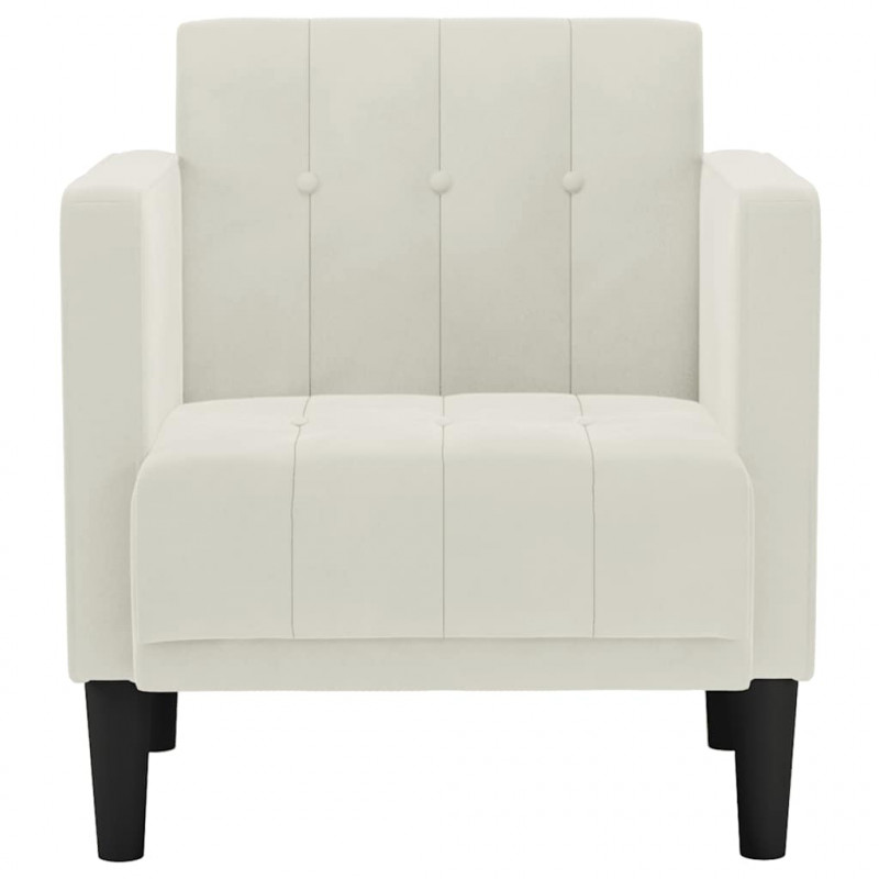 Sofa Fotel z Podłokietnikami Kremowy 53 cm Aksamit
