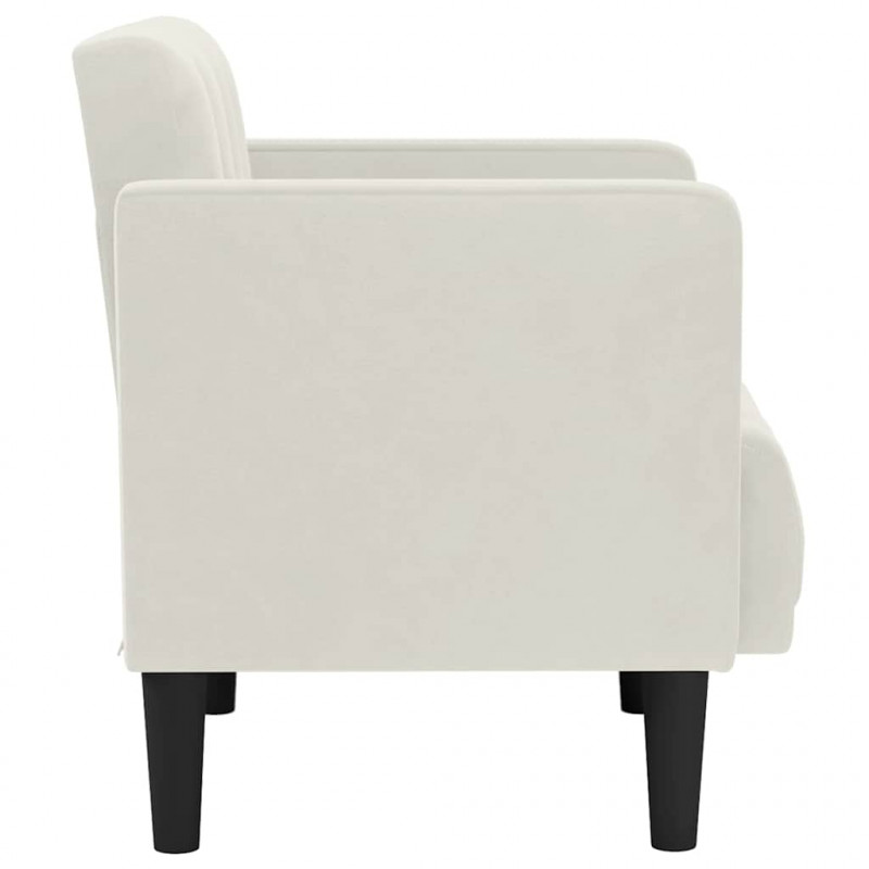 Sofa Fotel z Podłokietnikami Kremowy 53 cm Aksamit