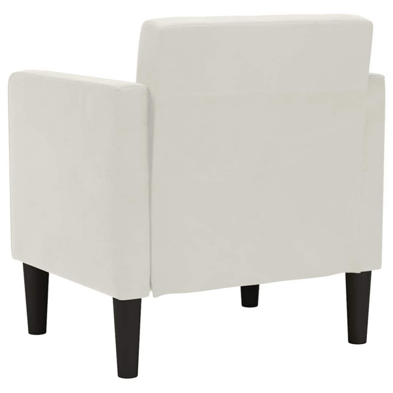 Sofa Fotel z Podłokietnikami Kremowy 53 cm Aksamit