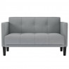 Sofa dwuosobowa Jasnoszara 111 cm Tkanina