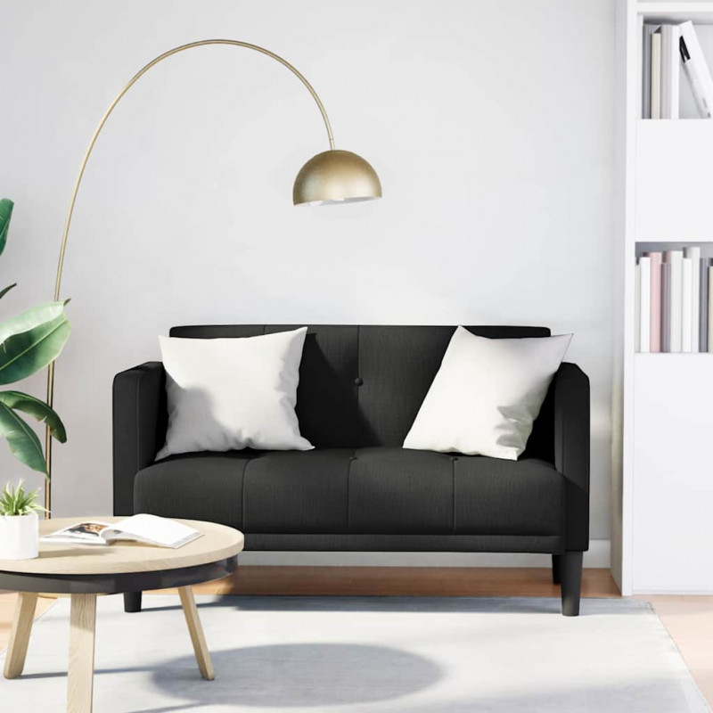 Sofa dwuosobowa czarna 111 cm Tkanina