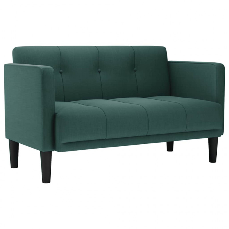Sofa dwuosobowa Ciemnozielona 111 cm Tkanina