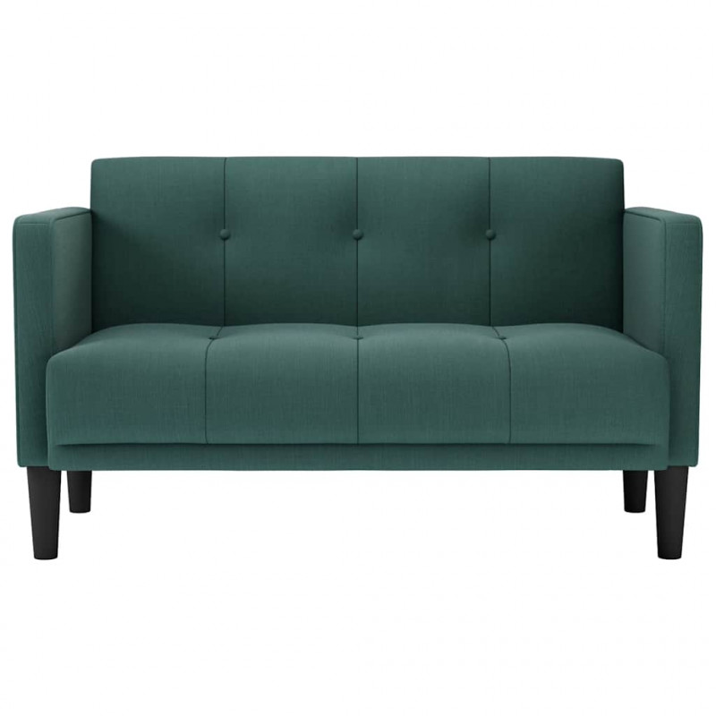 Sofa dwuosobowa Ciemnozielona 111 cm Tkanina