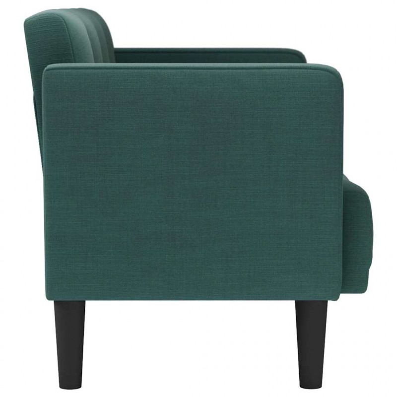 Sofa dwuosobowa Ciemnozielona 111 cm Tkanina