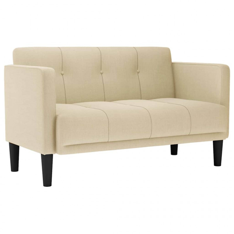 Sofa dwuosobowa kremowa 111 cm Tkanina
