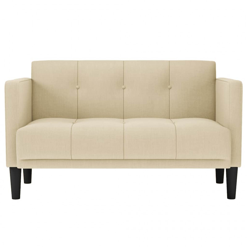 Sofa dwuosobowa kremowa 111 cm Tkanina