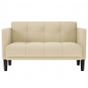 Sofa dwuosobowa kremowa 111 cm Tkanina