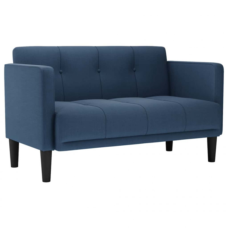 Sofa dwuosobowa niebieska 111 cm tkanina