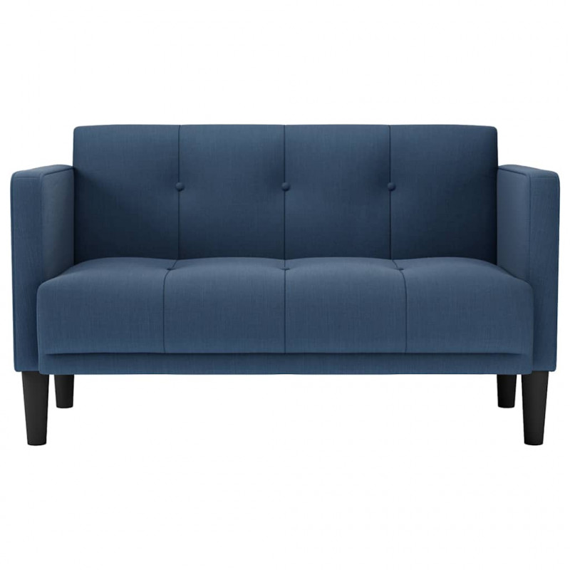 Sofa dwuosobowa niebieska 111 cm tkanina
