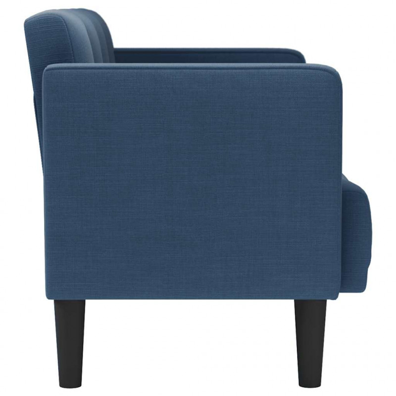 Sofa dwuosobowa niebieska 111 cm tkanina