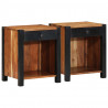 Szafka Nocna 2 pcs Brązowy 40 x 35 x 50 cm Lite Drewno Akacji
