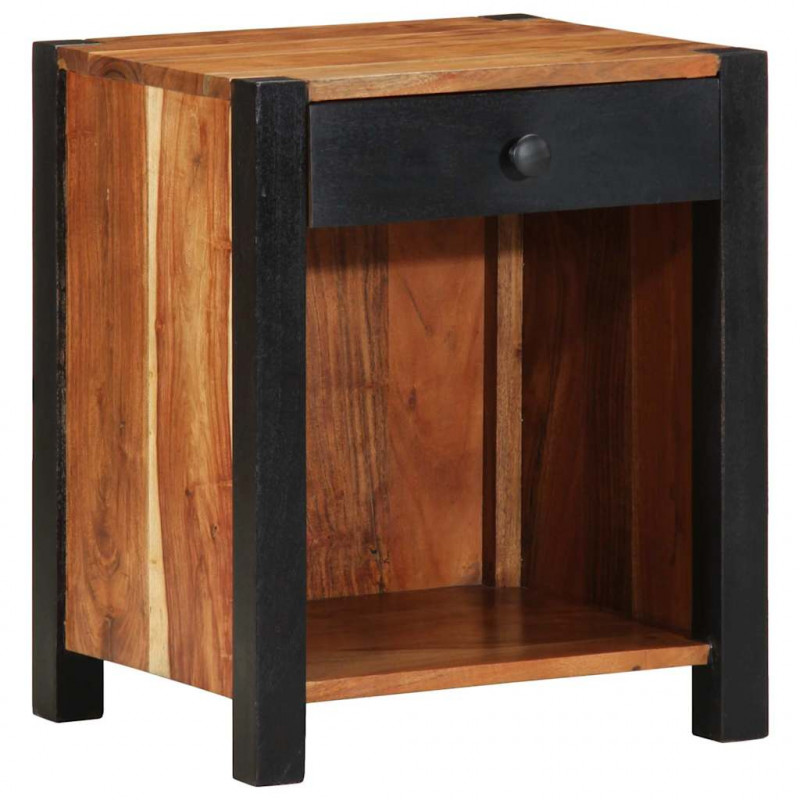 Szafka Nocna 2 pcs Brązowy 40 x 35 x 50 cm Lite Drewno Akacji