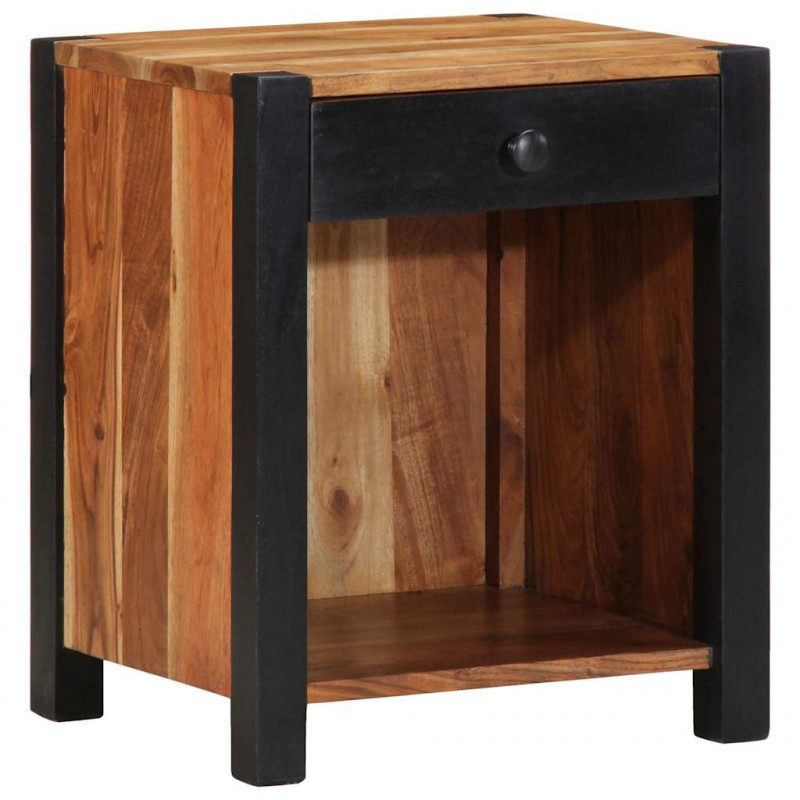 Szafka Nocna 2 pcs Brązowy 40 x 35 x 50 cm Lite Drewno Akacji