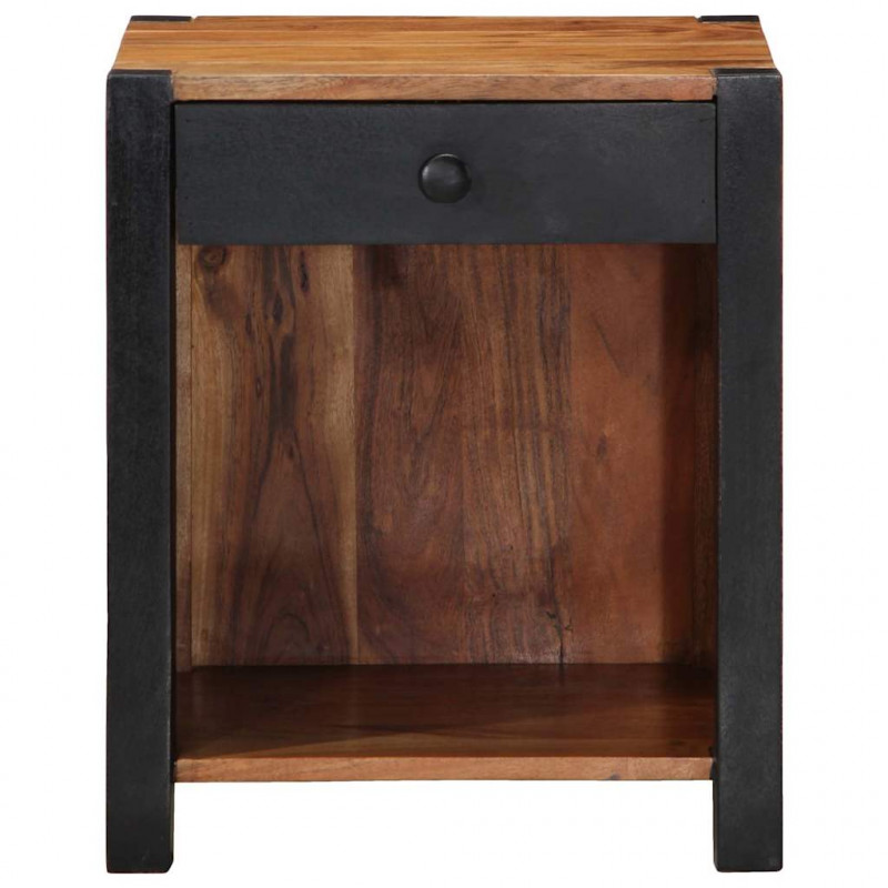Szafka Nocna 2 pcs Brązowy 40 x 35 x 50 cm Lite Drewno Akacji