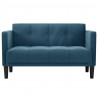 Sofa dwuosobowa niebieska 111 cm aksamitna