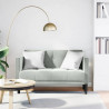 Sofa dwuosobowa Jasnoszara 111 cm Aksamit