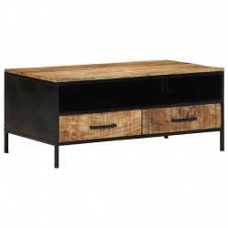 Stolik kawowy Brązowy 90 x 50 x 40 cm Lite drewno mango i metal