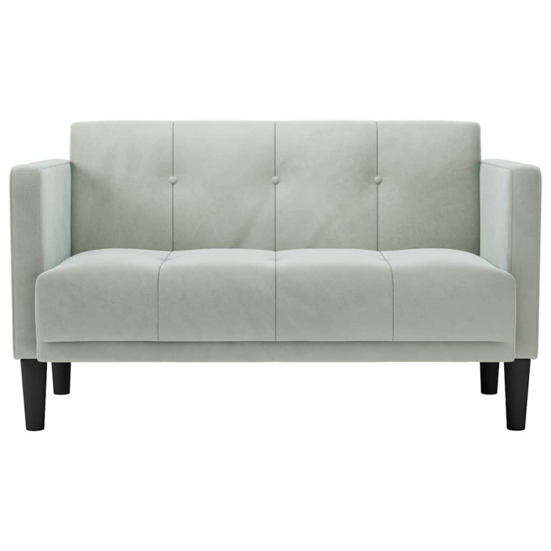Sofa dwuosobowa Jasnoszara 111 cm Aksamit