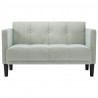Sofa dwuosobowa Jasnoszara 111 cm Aksamit