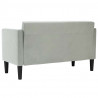 Sofa dwuosobowa Jasnoszara 111 cm Aksamit