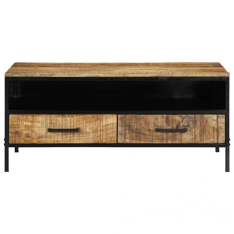 Stolik kawowy Brązowy 90 x 50 x 40 cm Lite drewno mango i metal
