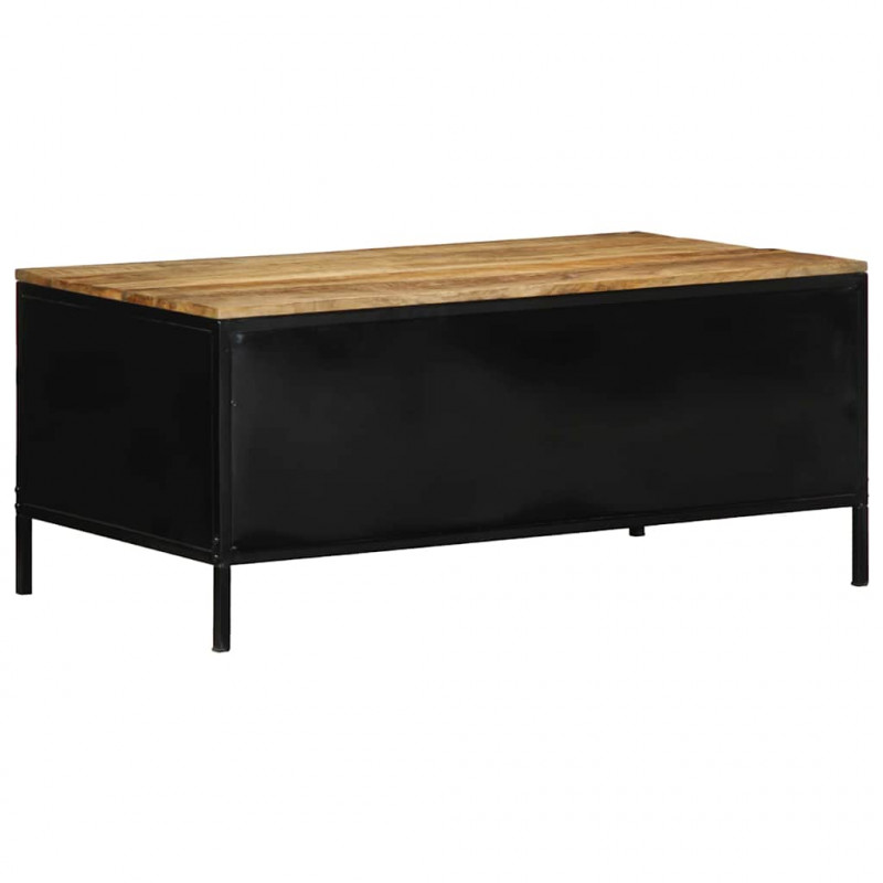 Stolik kawowy Brązowy 90 x 50 x 40 cm Lite drewno mango i metal
