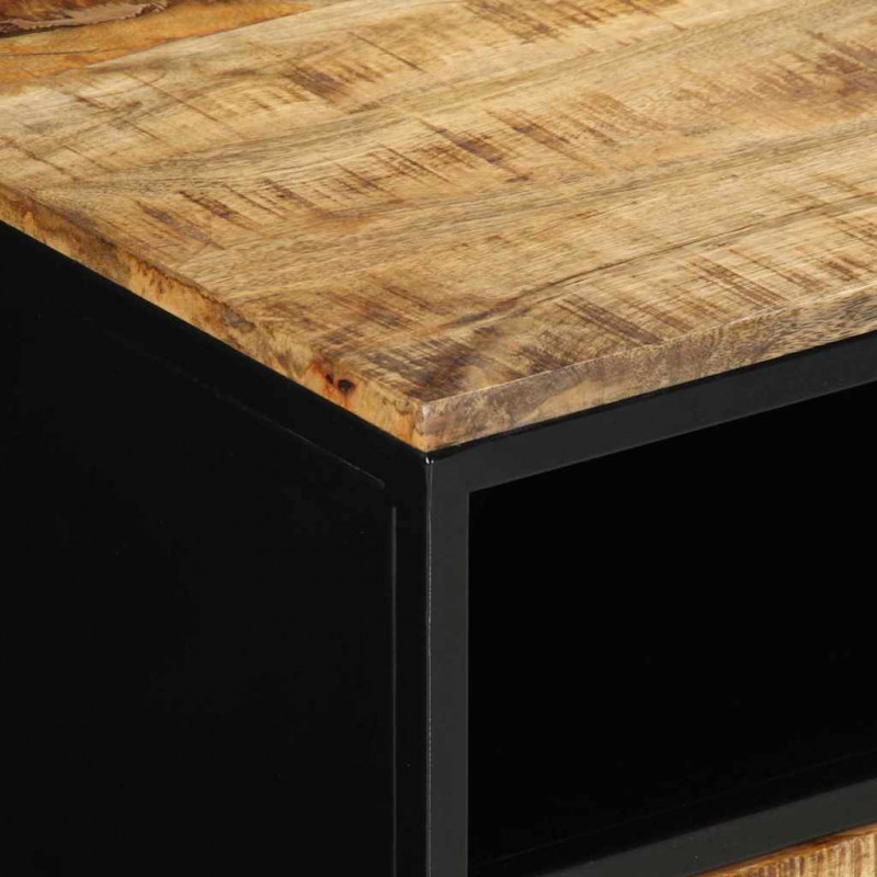 Stolik kawowy Brązowy 90 x 50 x 40 cm Lite drewno mango i metal