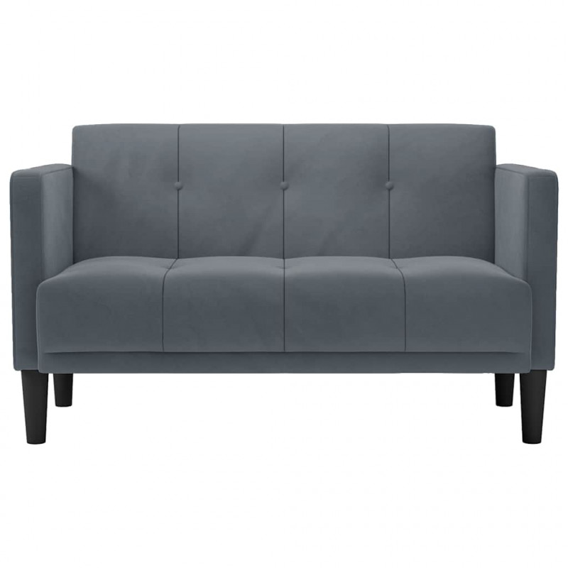 Sofa dwuosobowa Ciemnoszara 111 cm Aksamit