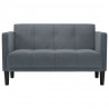 Sofa dwuosobowa Ciemnoszara 111 cm Aksamit