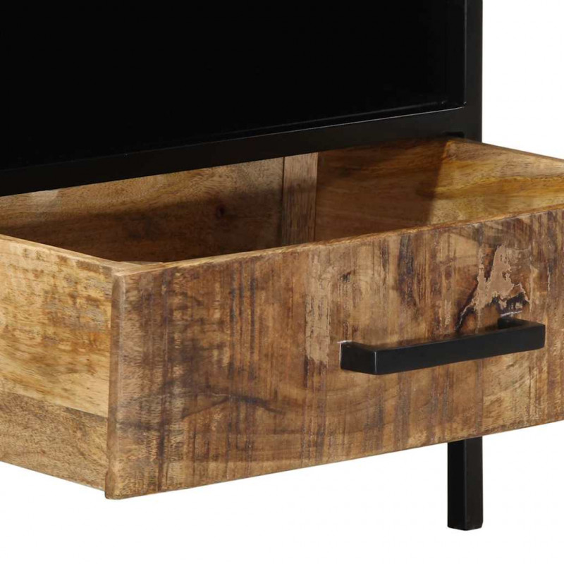 Stolik kawowy Brązowy 90 x 50 x 40 cm Lite drewno mango i metal