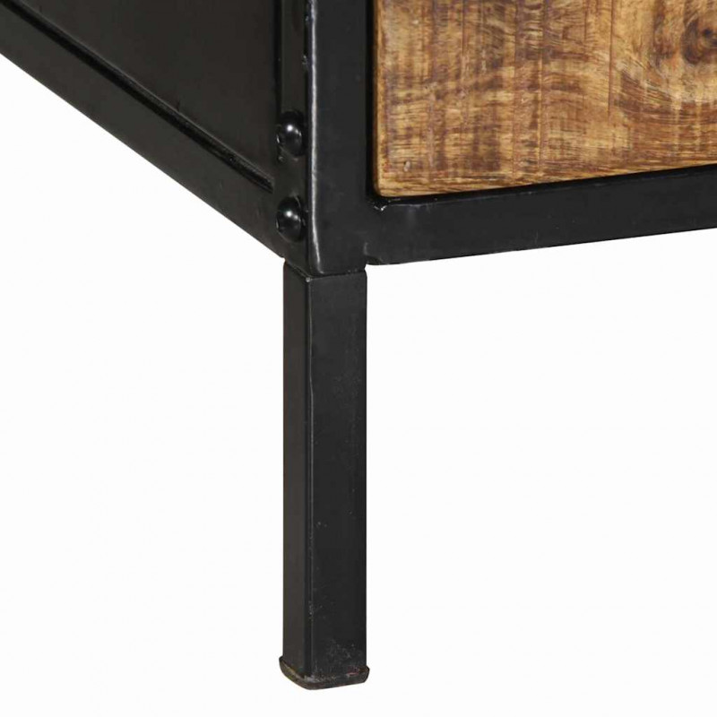 Stolik kawowy Brązowy 90 x 50 x 40 cm Lite drewno mango i metal