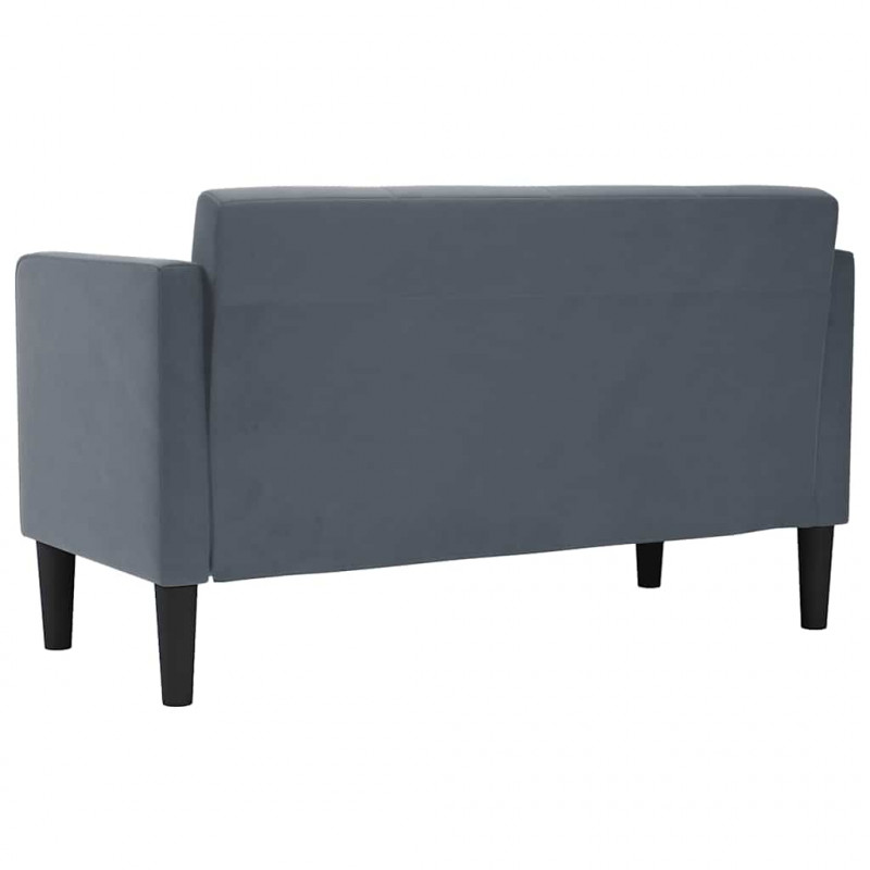 Sofa dwuosobowa Ciemnoszara 111 cm Aksamit