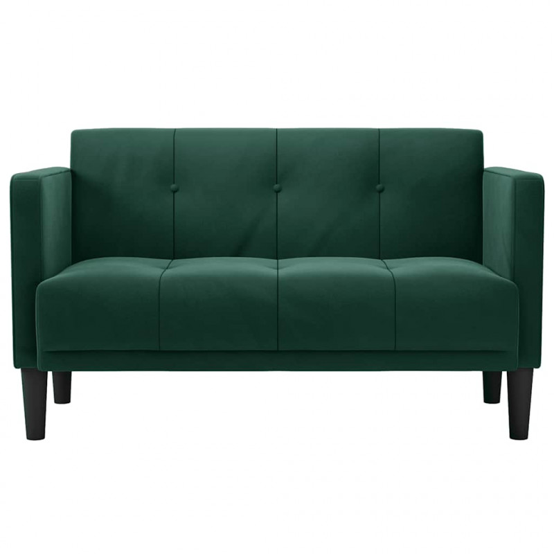Sofa dwuosobowa Ciemnozielona 111 cm Aksamit