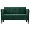 Sofa dwuosobowa Ciemnozielona 111 cm Aksamit