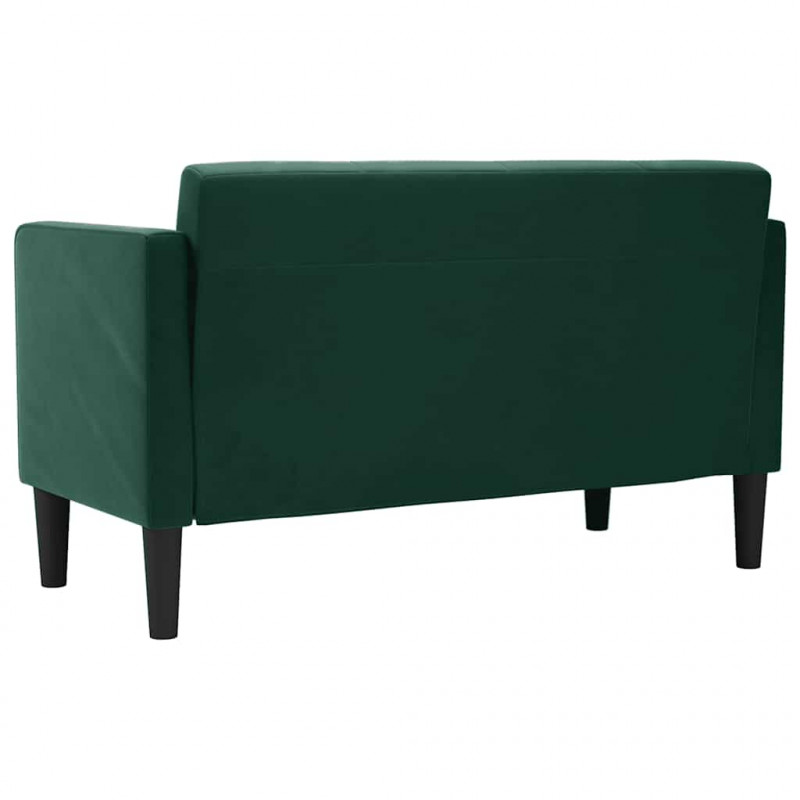 Sofa dwuosobowa Ciemnozielona 111 cm Aksamit