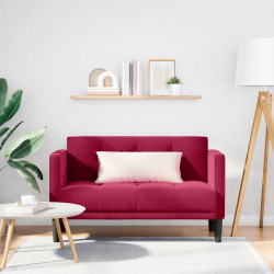 Sofa dwuosobowa wino czerwone 111 cm aksamit