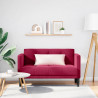 Sofa dwuosobowa wino czerwone 111 cm aksamit