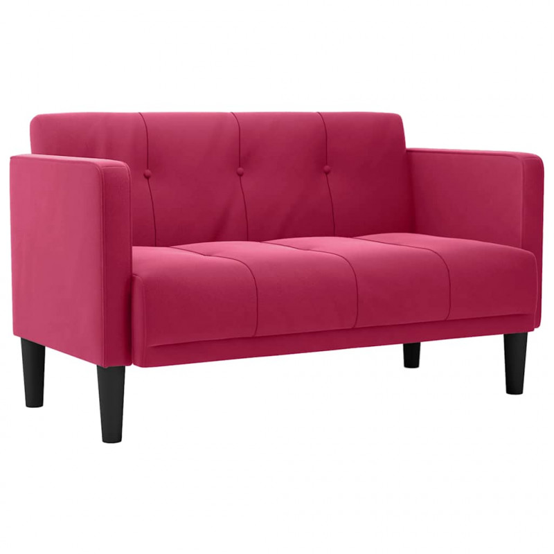 Sofa dwuosobowa wino czerwone 111 cm aksamit