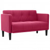 Sofa dwuosobowa wino czerwone 111 cm aksamit