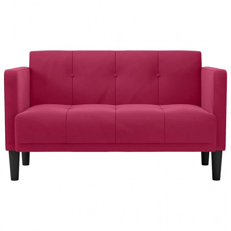 Sofa dwuosobowa wino czerwone 111 cm aksamit