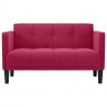 Sofa dwuosobowa wino czerwone 111 cm aksamit
