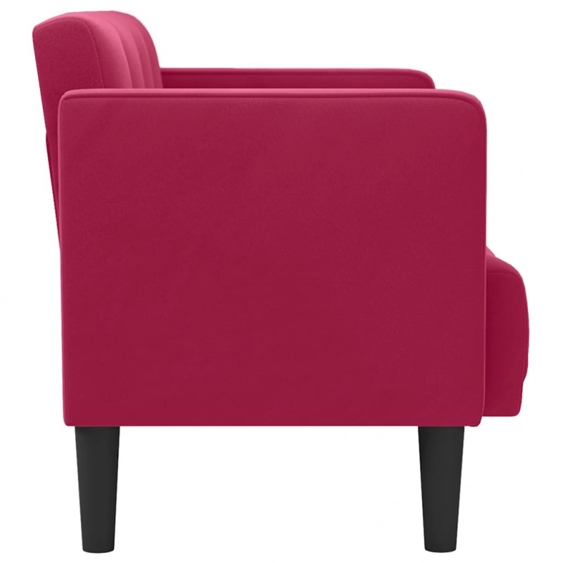 Sofa dwuosobowa wino czerwone 111 cm aksamit