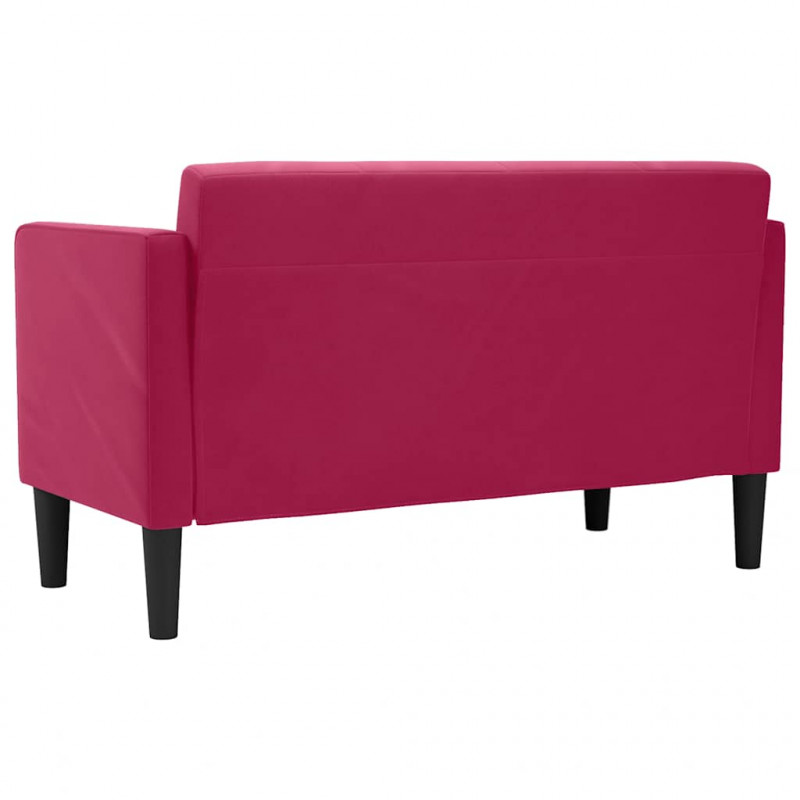 Sofa dwuosobowa wino czerwone 111 cm aksamit