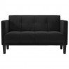 Sofa dwuosobowa Czarna 111 cm Aksamit