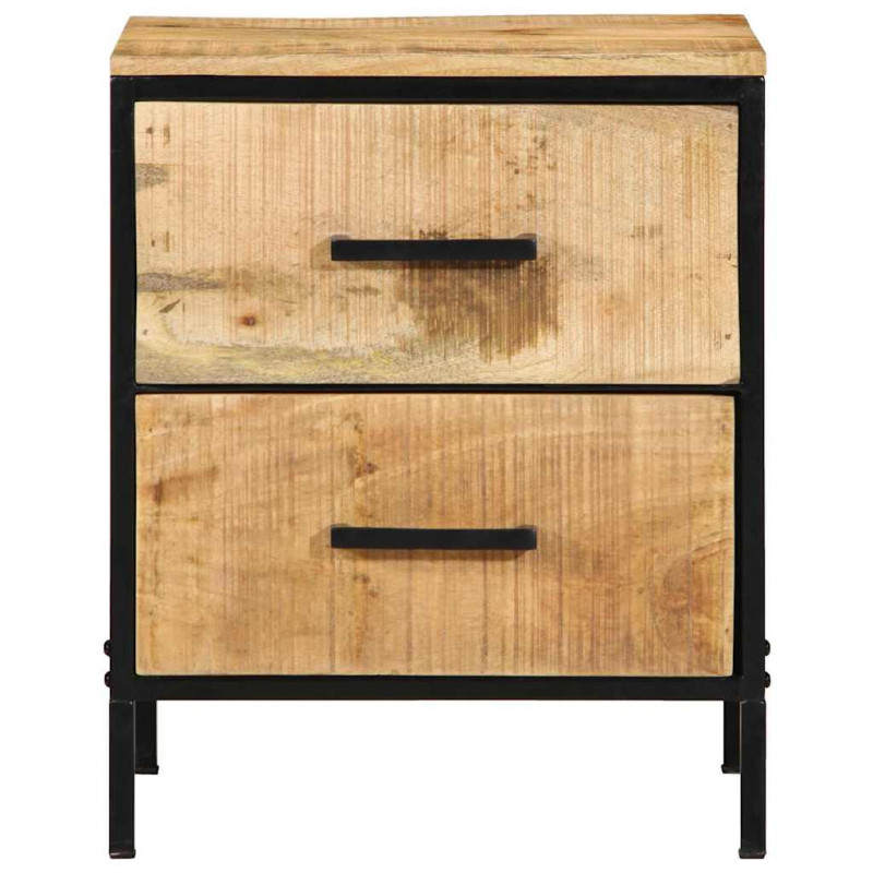 Szafka Nocna z szufladą 2 pcs Brązowy i czarny 40 x 35 x 50 cm