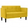 Sofa dwuosobowa żółta 111 cm aksamitna