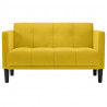 Sofa dwuosobowa żółta 111 cm aksamitna