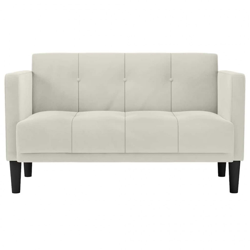 Sofa dwuosobowa kremowa 111 cm aksamitna
